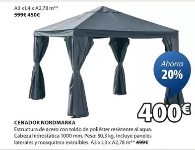 Oferta de Cenador Nordmarka por 400€ en JYSK