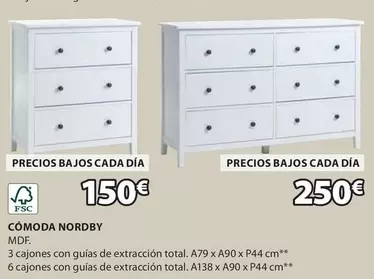 Oferta de Cómoda Nordby por 150€ en JYSK