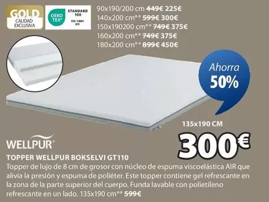 Oferta de Topper Wellpur GT110 por 300€ en JYSK