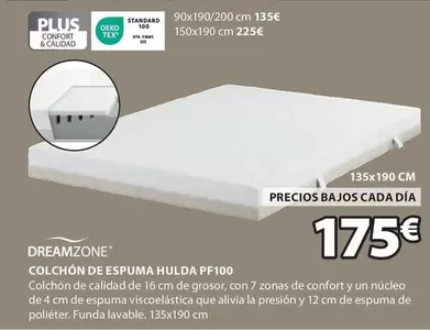 Oferta de Dreamzone - Colchón De Espuma Hulda PF100 por 175€ en JYSK