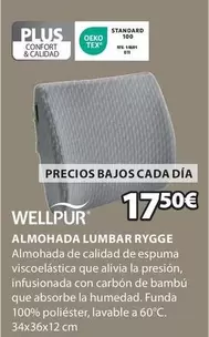 Oferta de Wellpur - Almohada Lumbar Rygge por 17,5€ en JYSK