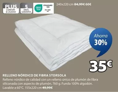Oferta de Relleno Nordico De Fibra Storsola por 35€ en JYSK