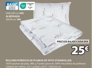 Oferta de Relleno Nordico De Plumas De Pato Steinkollen por 25€ en JYSK