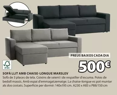 Oferta de Sofa Llit Amb Chaise-Longue Marslev por 500€ en JYSK