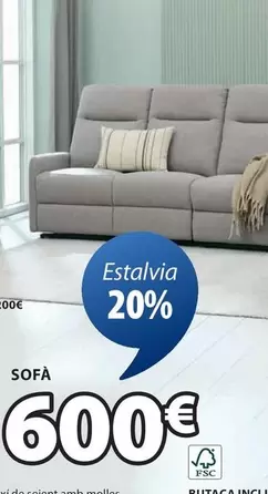 Oferta de Sofa por 600€ en JYSK
