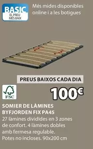 Oferta de Somier De Lamines Byfjorden Fix Pa45 por 100€ en JYSK