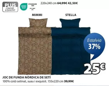 Oferta de Joc de funda nordica de setí por 25€ en JYSK