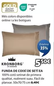 Oferta de Kronborg - Funda De Coixi De Setí Ea por 5,5€ en JYSK