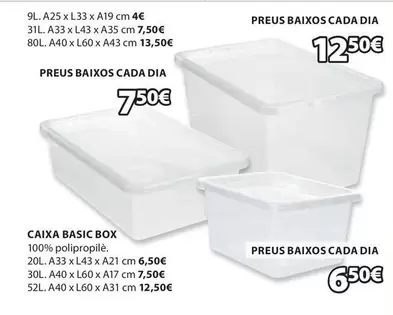 Oferta de Caixa Basic Box por 6,5€ en JYSK