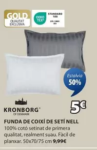 Oferta de Kronborg - Funda De Coixi De Setí Nell por 5€ en JYSK