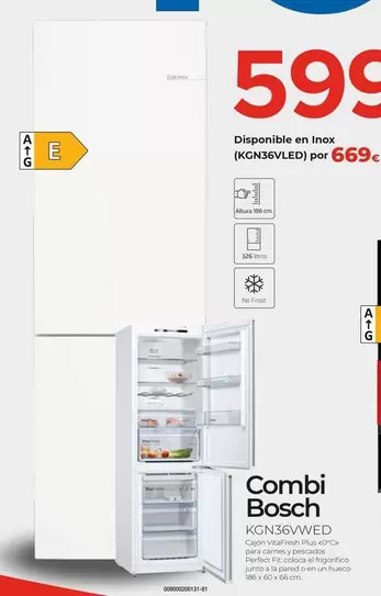 Oferta de Bosch - Combi KGN36VWED  por 599€ en Tien 21