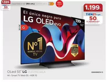 Oferta de LG - Oled 55" OLED55C46LA  por 1199€ en Tien 21