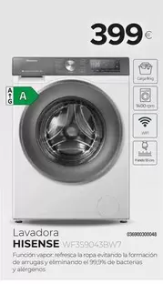 Oferta de Hisense - Lavadora WF3S9043BW7  por 399€ en Tien 21
