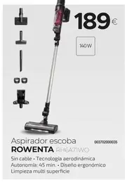 Oferta de Rowenta - Aspirador Escoba  por 189€ en Tien 21