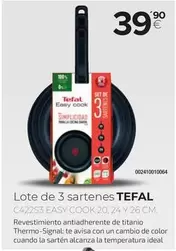 Oferta de Tefal - Lote De 3 Sartenes por 39,9€ en Tien 21