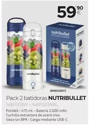 Oferta de Nutribullet - Pack 2 Batidoras por 59,9€ en Tien 21