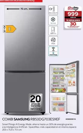 Oferta de Samsung - Combi Rb53dg703es9ef por 999€ en Tien 21