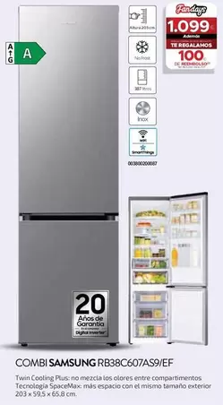 Oferta de Samsung - Combi Rb38c607as9/ef por 1099€ en Tien 21