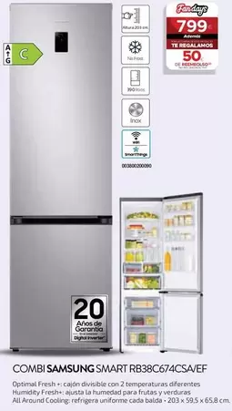 Oferta de Samsung - Combi Smart Rb38c674csa/ef por 799€ en Tien 21