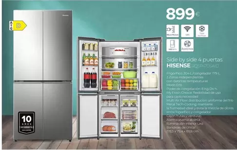 Oferta de Hisense - Side By Side 4 Puertas por 899€ en Tien 21