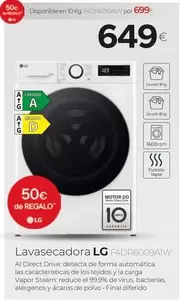 Oferta de LG - Lavasecadora F4dr6009aiwa por 649€ en Tien 21
