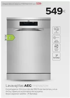 Oferta de AEG - Lavavajillas por 549€ en Tien 21