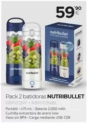 Oferta de Nutribullet - Pack 2 batidoras por 59,9€ en Tien 21