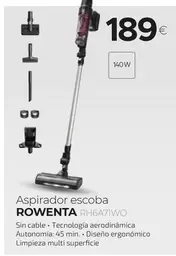 Oferta de Rowenta - Aspirador Escoba Rh6a71wo por 189€ en Tien 21