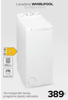 Oferta de Whirlpool - Lavadora por 389€ en Tien 21