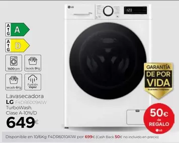 Oferta de LG - Lavasecadora F4DR610A3W por 649€ en Tien 21