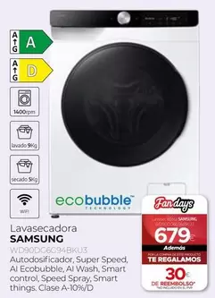 Oferta de Samsung - Lavasecadora por 679€ en Tien 21