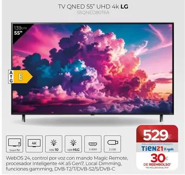 Oferta de LG - Tv Q 55" UHD 4K por 529€ en Tien 21