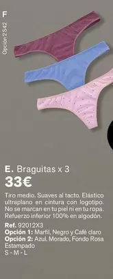 Oferta de Claro - Braguitas por 33€ en Leonisa