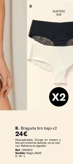 Oferta de Braguita Tiro Bajo X2 por 24€ en Leonisa