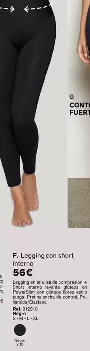 Oferta de Control - Legging Con Short Interno por 56€ en Leonisa