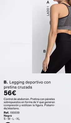 Oferta de Legging Deportivo Con Pretina Cruzada  por 56€ en Leonisa