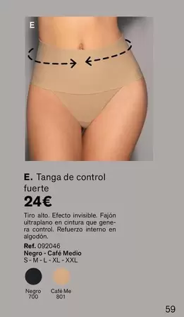 Oferta de Control - Tanga De  Fuerte por 24€ en Leonisa