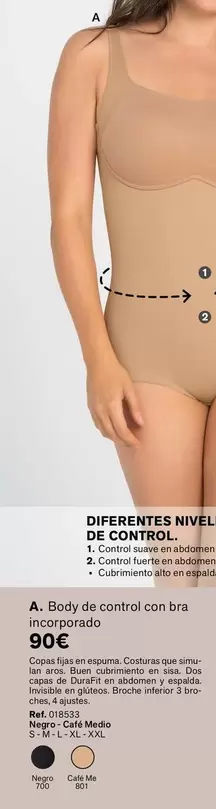 Oferta de Body De Control Con Bra Incorporado por 90€ en Leonisa