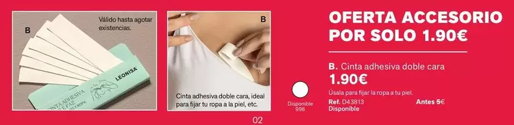 Oferta de Cinta Adhesiva Doble Cara por 1,9€ en Leonisa