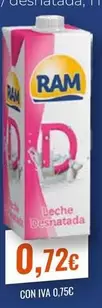 Oferta de Ram - Leche Desnatada por 0,72€ en CashDiplo