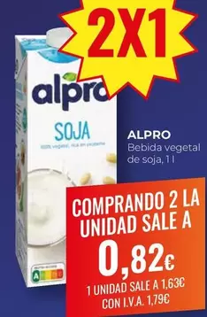 Oferta de Alpro - Bebida Vegetal De Soja por 1,63€ en CashDiplo