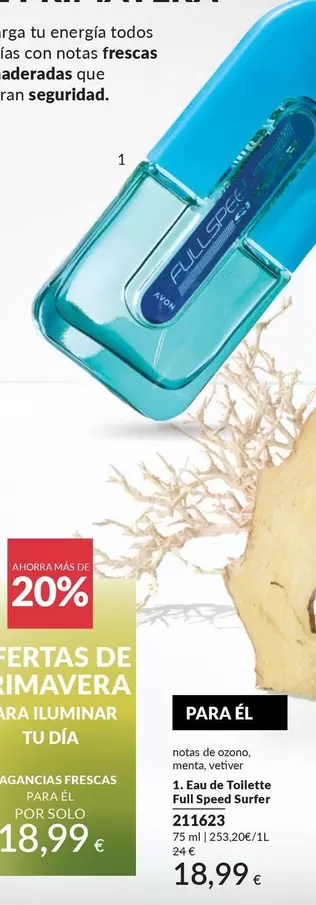 Oferta de Avon - Eau De Toilette Full Speed Surfer por 18,99€ en AVON
