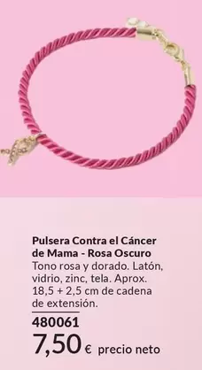 Oferta de Pulsera Contra El Cancer De Mama - Rosa Oscuro por 7,5€ en AVON