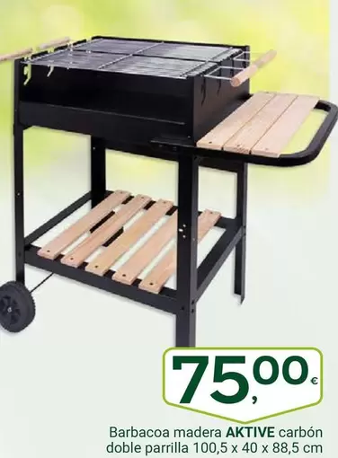 Oferta de Barbacoa Madera Carbon Doble Parrilla por 75€ en Supermercados Dani