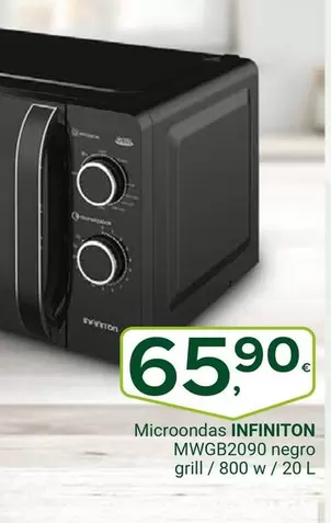Oferta de Infiniton - Microondas Mwgb2090 Negro Grill por 65,9€ en Supermercados Dani