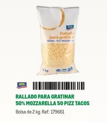 Oferta de Aro - Rallado Para Gratinar 50% Mozzarella 50 Pizz Tacos en Makro