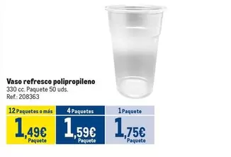 Oferta de Vaso Refresco Polipropileno por 1,75€ en Makro