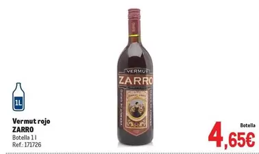 Oferta de Zarro - Vermut Rojo por 4,65€ en Makro