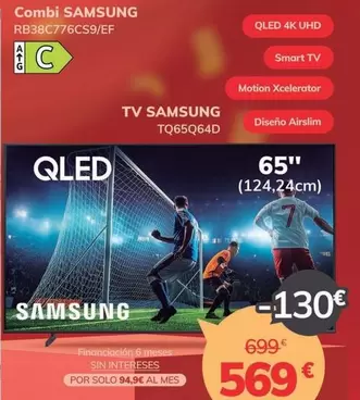 Oferta de Samsung - Tq65q64d por 569€ en Mi electro