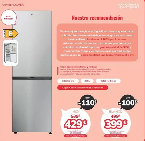 Oferta de Hoover - Combi por 399€ en Mi electro